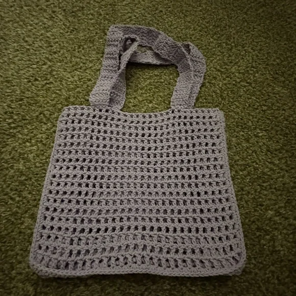 Chic Lavender Summer Crochet Tote Book Bag - Picture 4 of 6